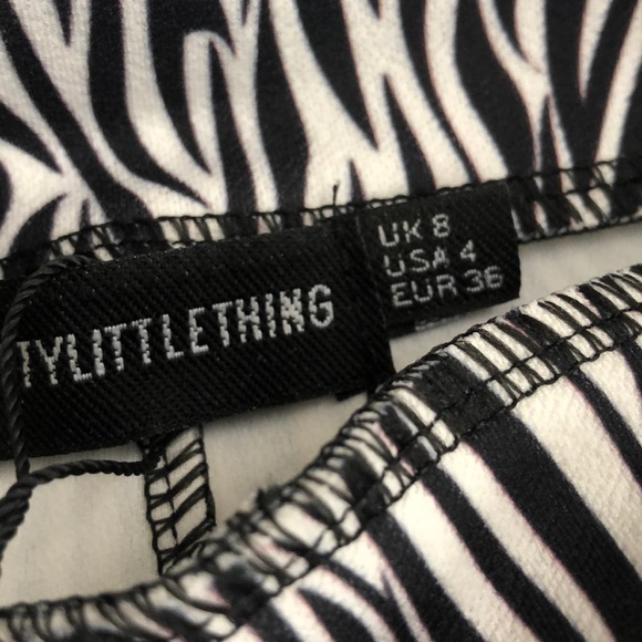 PrettyLittleThing Zebra skinny trouser size 4 - Picture 4 of 9